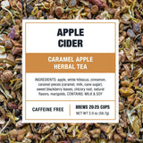 Tiesta Tea - Apple Cider, Loose Leaf, Caramel Apple Herbal Tea, Non-Caffeinated, Makes Hot or Iced Up to 20-25 Cups, 2oz Resealable Pouch