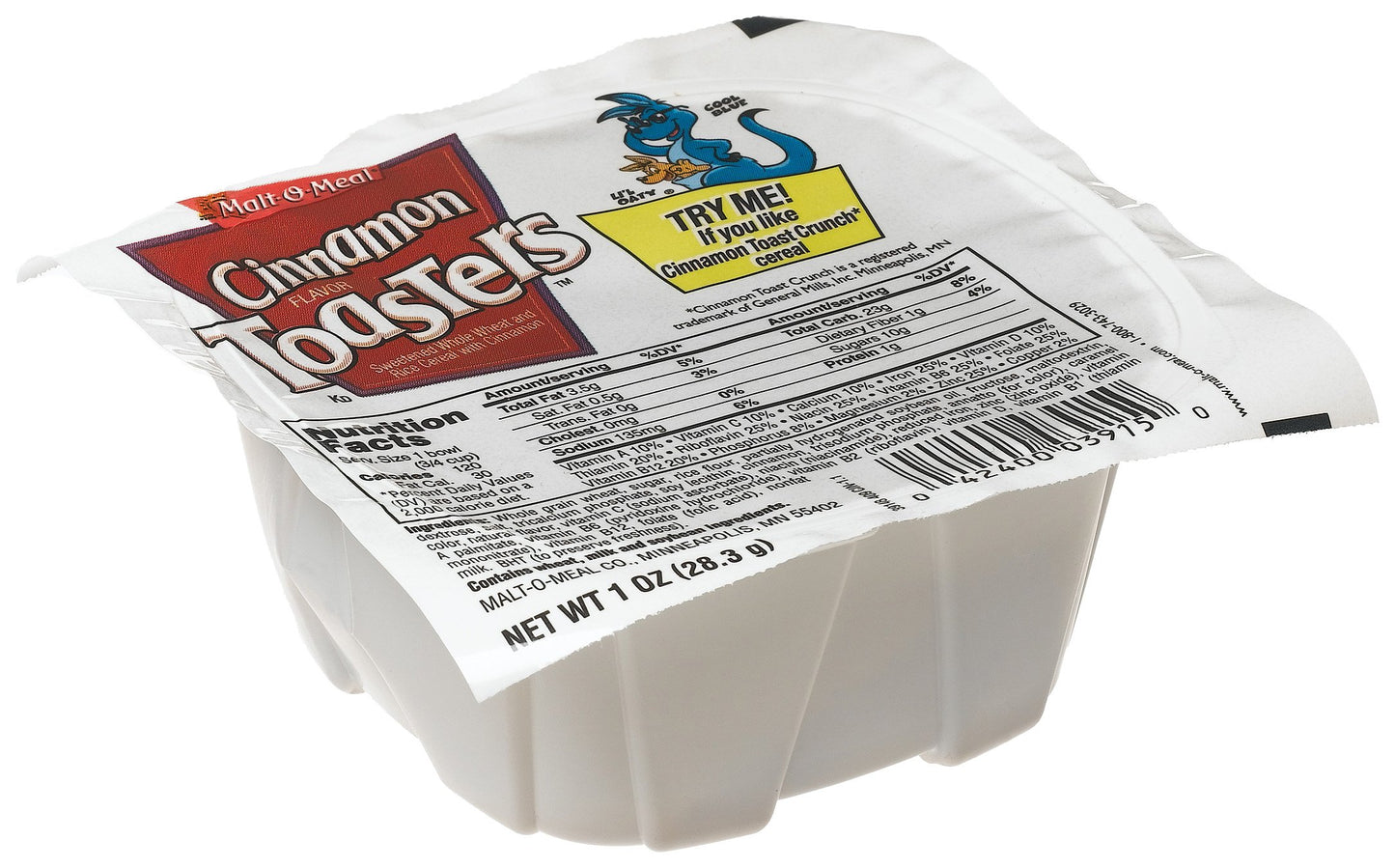 Malt-O-Meal Single Serve Cinnamon Toasters Bowl Pack Cereal, 1 Ounce -- 96 per case.