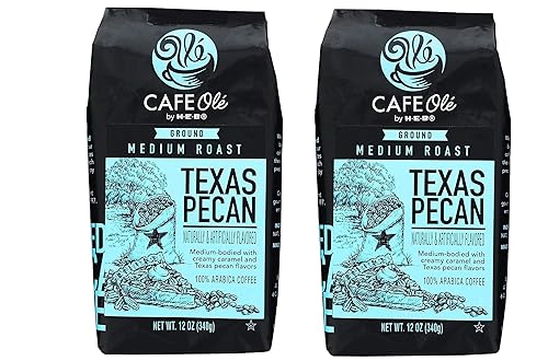 CAFE Olé Roasting Plant Cafe Ole Texas Pecan Ground Coffee 12oz pack of 1 (12 Ounce - pack of 4, 12oz (Pack of 4)