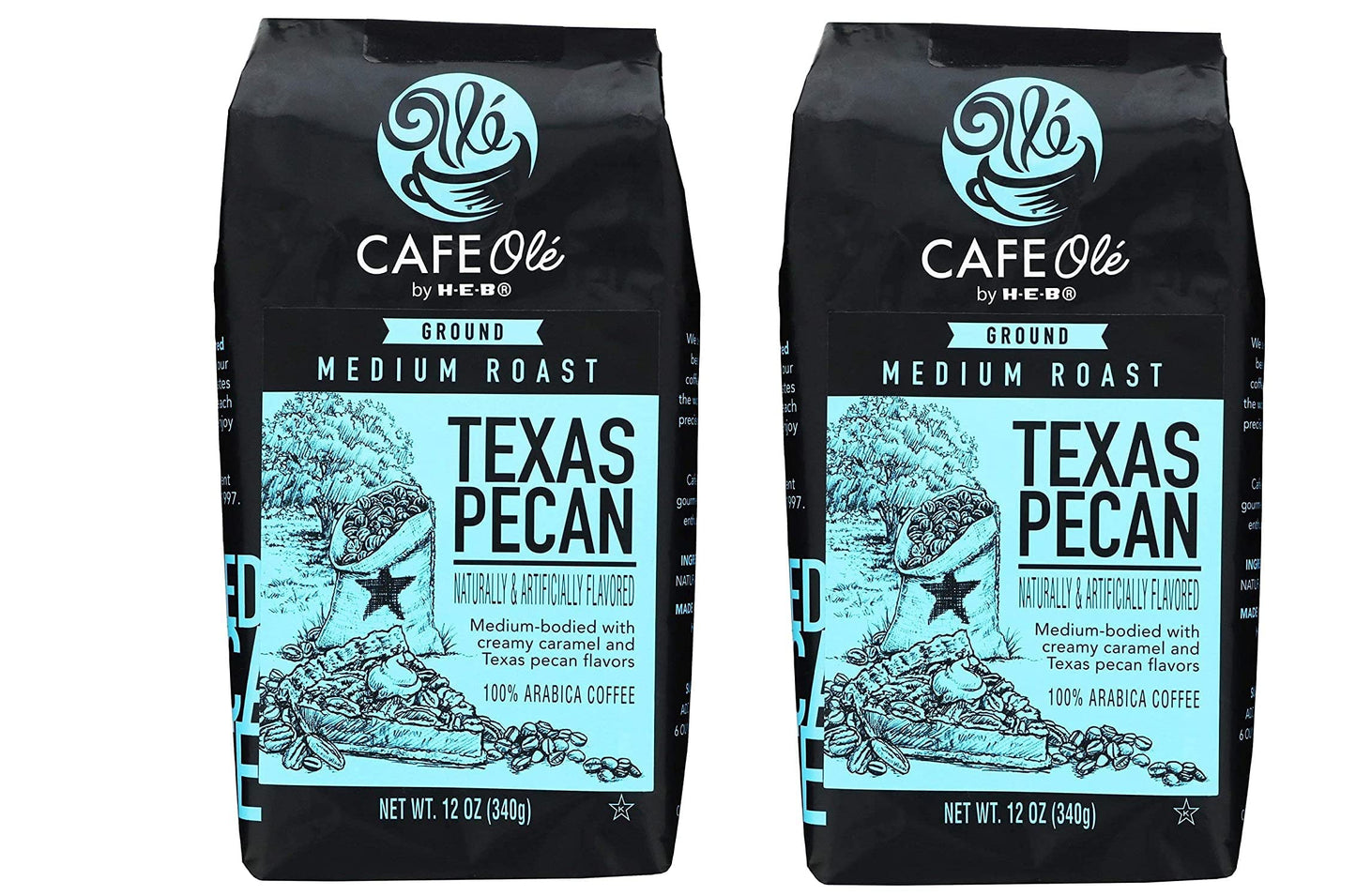CAFE Olé Roasting Plant Cafe Ole Texas Pecan Ground Coffee 12oz pack of 1 (12 Ounce - pack of 3
