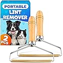 Pet Hair Removers 2 Pack Reusable Metal Lint Remover Tool - Durable Pet Hair Remover Tool with Wooden Handle | Portable Fabric Shaver Fuzz Cleaner