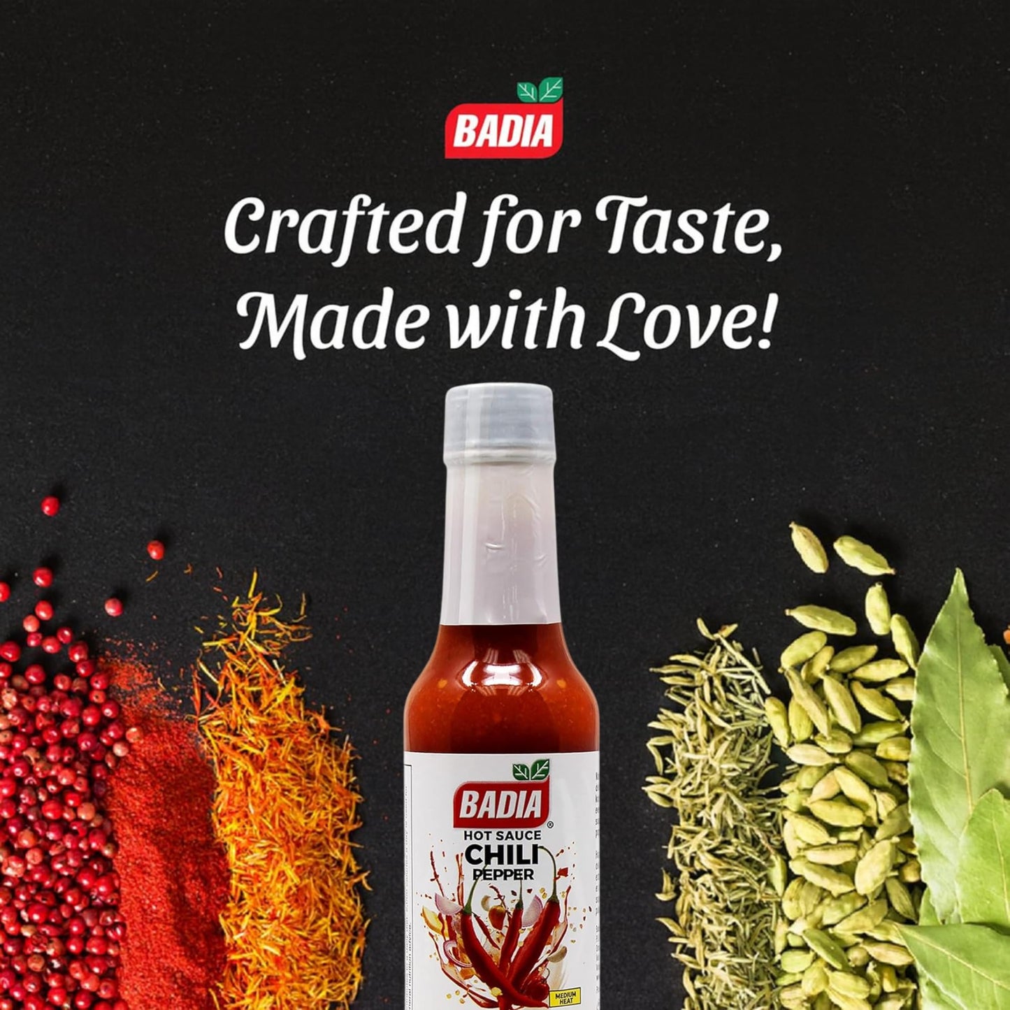 Badia Chili Pepper Hot Sauce, 5.2 fl oz (Pack of 12) - Classic Chili Peppers Sauce with Tangy Medium Heat, Perfect for Everyday Cooking