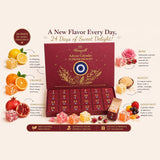 Marquell Turkish Delight Gift Box - 24 Day Advent Calendar Style, Premium Fruit-Infused Gourmet Candy Assortment, Handmade Individually Wrapped Soft