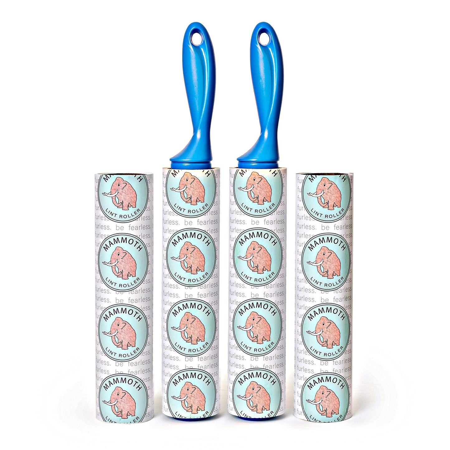 Mammoth Lint Roller-Extra Large Lint Roller, 2 Rollers and 2 Refills, 90 Sheets per Roll, Perfect for Pets (360 Extra Long Sheets Total)