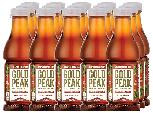Gold Peak Unsweet Tea 16.9oz, 15 Pack Bottles, Black Tea
