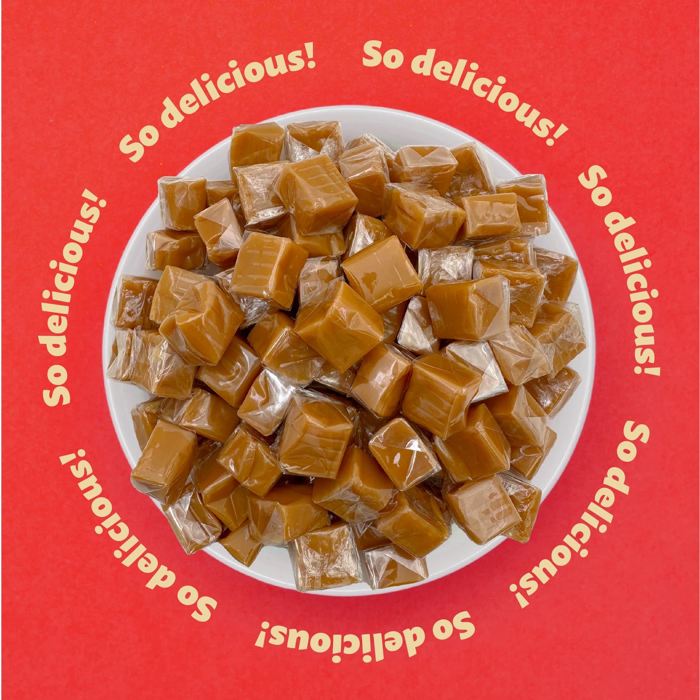 Vanilla Caramel Cubes Candy, Individually Wrapped, 1.5-Pound Pack (About 100 Pieces)