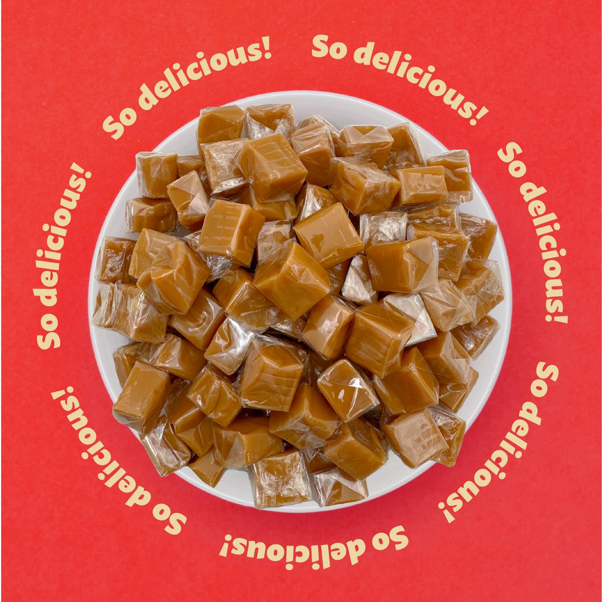 Vanilla Caramel Cubes Candy, Individually Wrapped, 1.5-Pound Pack (About 100 Pieces)