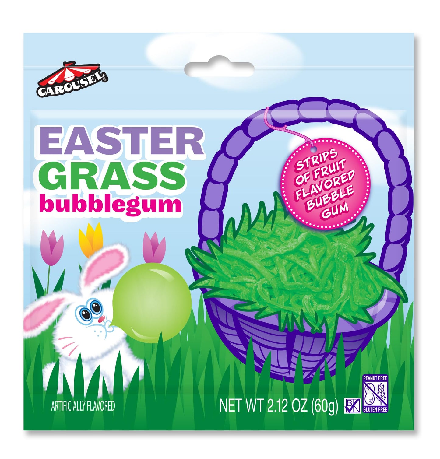 Easter Grass Bubble Gum + For Games, Concessions, Picnics & Parties (12 Packs)