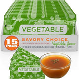 SAVORY CHOICE Reduced Sodium Vegetable Broth Concentrate, 15 Packets (9.6g) - Vegan, Vegetarian, Gluten-Free, Diary-Free Broth Concentrate