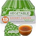SAVORY CHOICE Reduced Sodium Vegetable Broth Concentrate, 15 Packets (9.6g) - Vegan, Vegetarian, Gluten-Free, Diary-Free Broth Concentrate