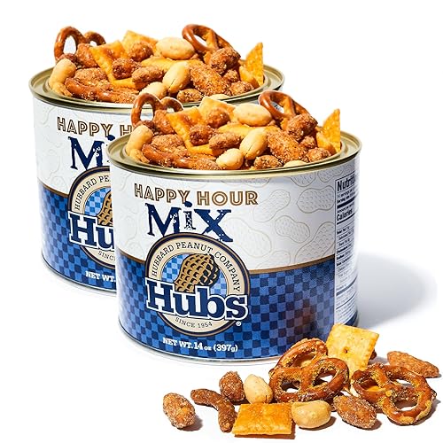 Hubs Peanuts Premium Virginia Nuts - Irresistible Crunch & Flavored Nuts - Non-GMO, Gluten Free - Peanuts from Top 1% Crop - Reusable Tin - Perfect