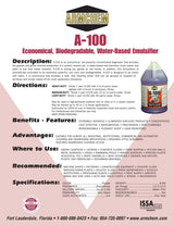 Armchem A-100 Heavy Duty Biodegradable Degreaser - Economical, Non-Toxic, Water-Based Emulsifier for Industrial, Institutional, and Commercial