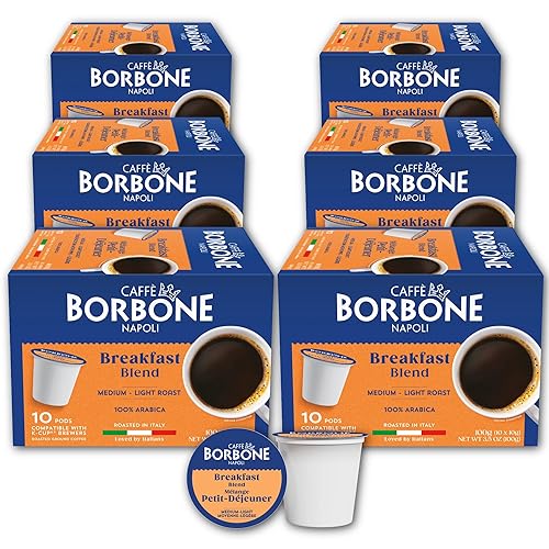 Caffè Borbone Breakfast Blend Coffee (60 Count) - Medium Light Roast, 100% Arabica, Roasted in Naples with Notes of Chestnut and Caramel - Single