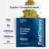 Field Theory Whole Food Nutrition Shake | Vanilla Bean & Nut | 26g Plant Protein, 11g Fiber, 25 Vitamins and Minerals from Whole Food Ingredients |