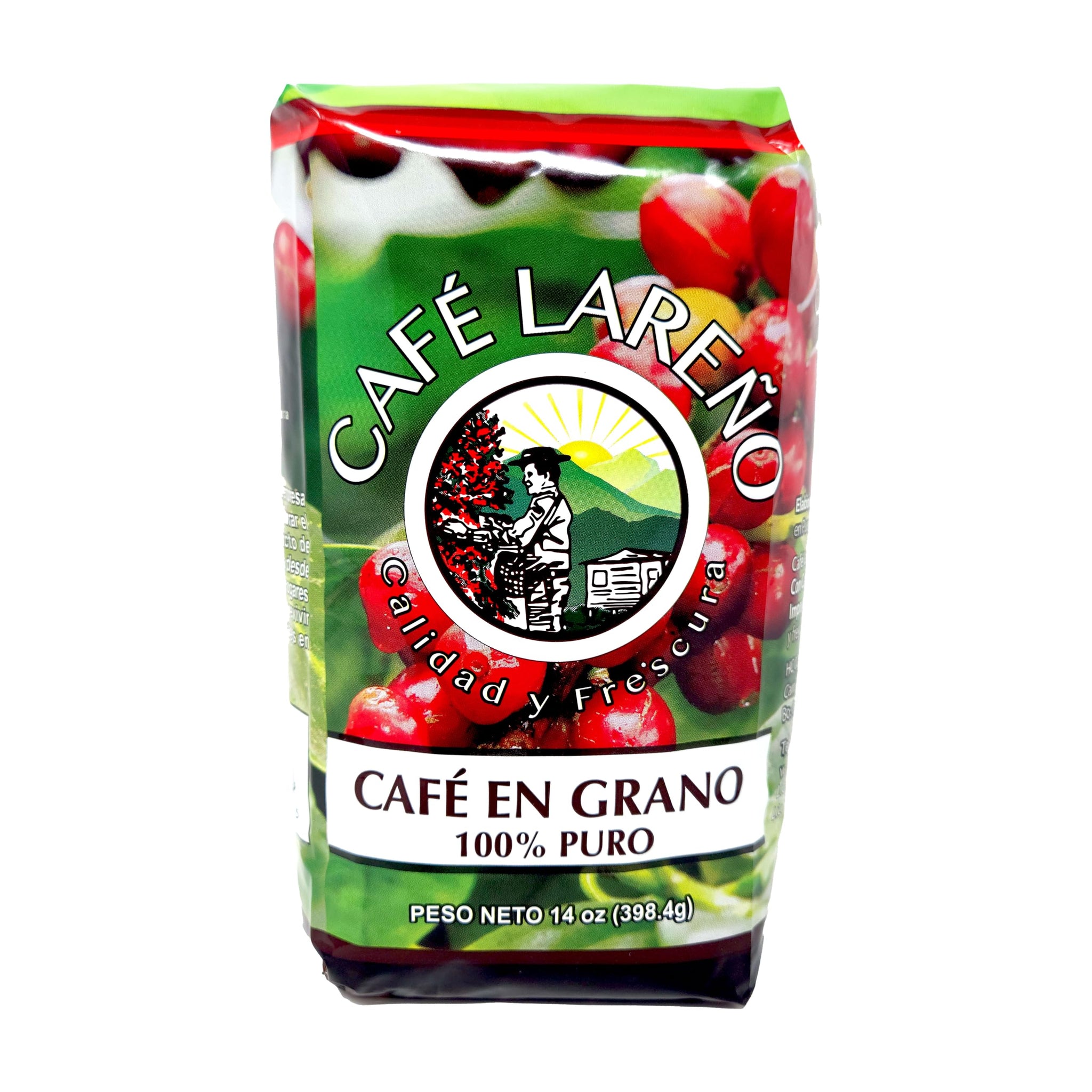 Café Lareño Whole Bean Coffee (Grano) - Lares, Puerto Rico - 14 oz (Pack of 1)