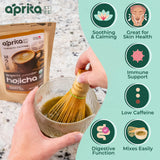 AprikaLife Organic Hojicha Green Tea Powder, USDA & JAS Roasted Green Tea from Japan, Authentic Japanese Houjicha Perfect for Lattes, Smoothies