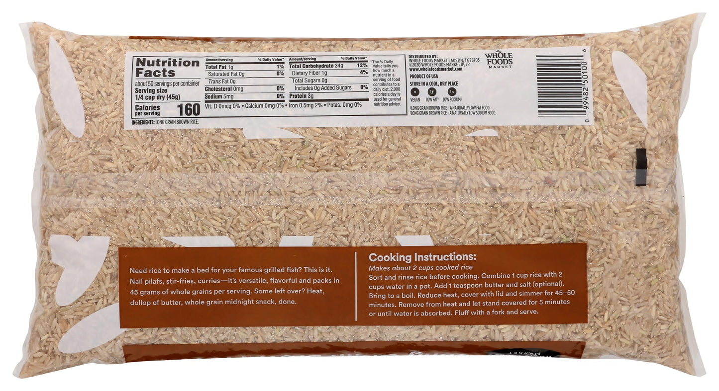 365 by Whole Foods Market, Long Grain Brown Rice, 80 Ounce