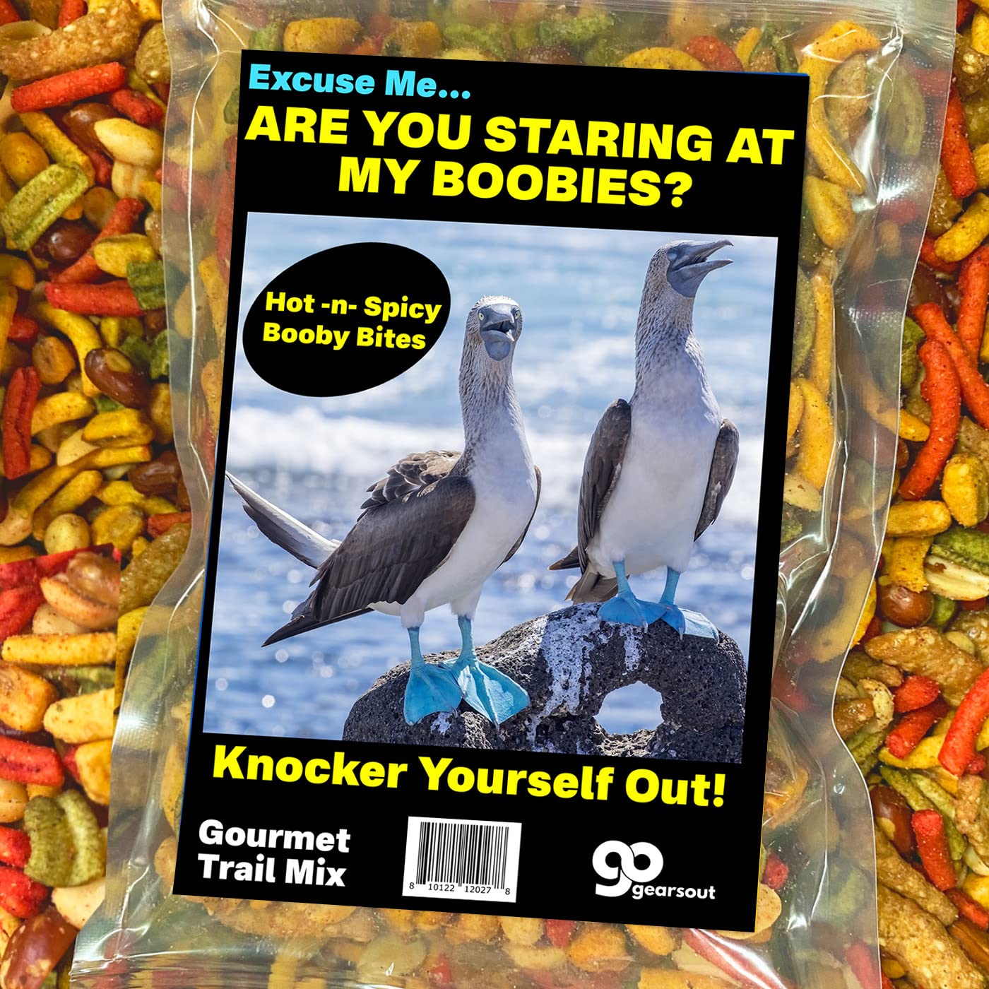 Staring at My Boobies Snack Blend - Funny Snack Gifts for Mens Stockings - Blue-Footed Boobi Gag Gift for Bird Watchers - Funny Food Gift