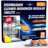 Dishwasher Cleaner Deodorizer Descaler Tablets - 28 Tabs - 1 Plus Year Supply - Extra Scented Deep Cleaning Sanitizer Pods - Remove Hard Water