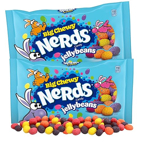 Easter Big Chewy Jelly Beans, Assorted Fruit Flavored Candy, Festive Egg Fillers or Party Favors, 13 Ounces (Pack of 2)