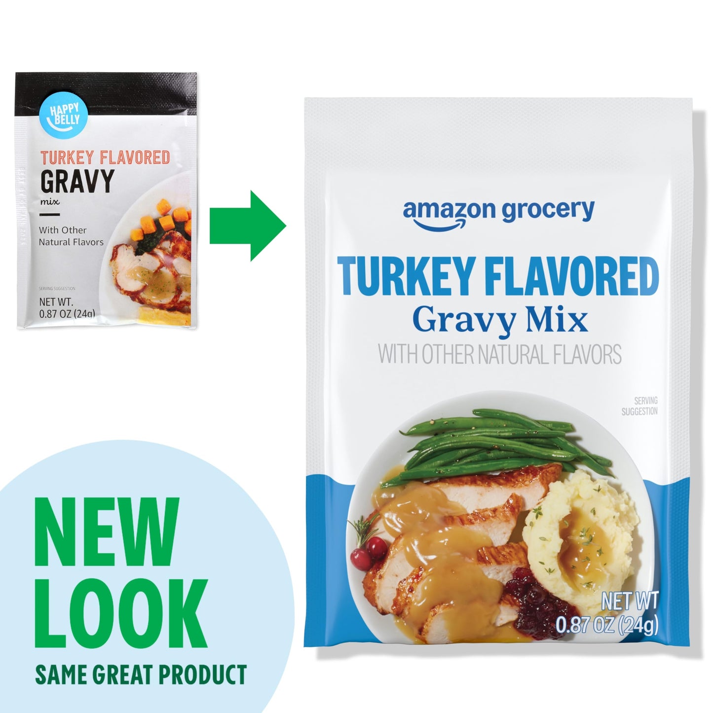 Amazon Brand - Happy Belly Turkey Flavored Gravy Mix, 0.87 ounce (Pack of 1)