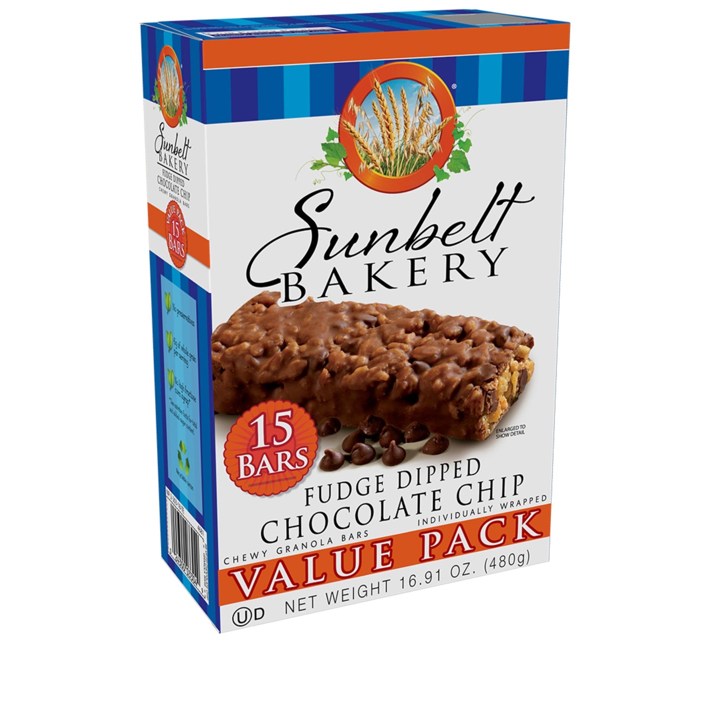 Sunbelt Bakery Value Pack Variety, 2 Boxes Each Of Oats & Honey, Fudge Dipped Chocolate Chip, and Chocolate Chip, 90 Piece Assortment