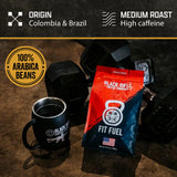Black Rifle Coffee Company Fit Fuel, Medium Roast Whole Coffee Beans, 12 OZ Bag