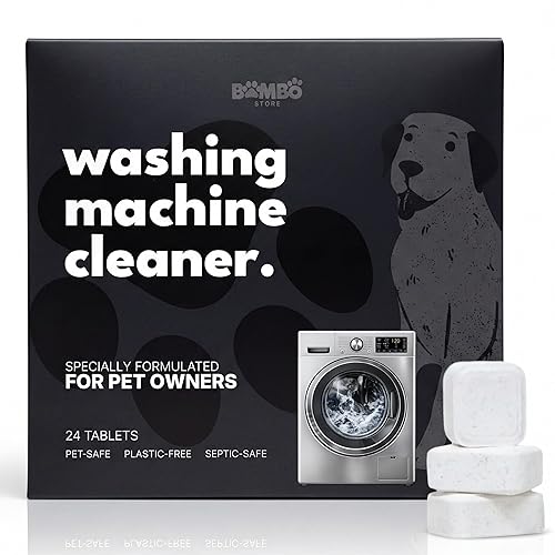BOMBO STORE Washing Machine Cleaner for Pet Owners - Enzymatic Deep Clean Tablets for Pet Hair, Urine & Odor Removal - Septic Safe for HE, Front & Top