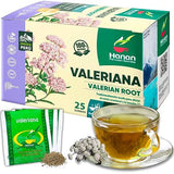 Hanan Valerian Root Tea (Valeriana) - 25 Herbal Tea Bags from Peru - Nature’s Calming Supplement for Relaxation Before Bed - 1000mg Valeerian Valerain