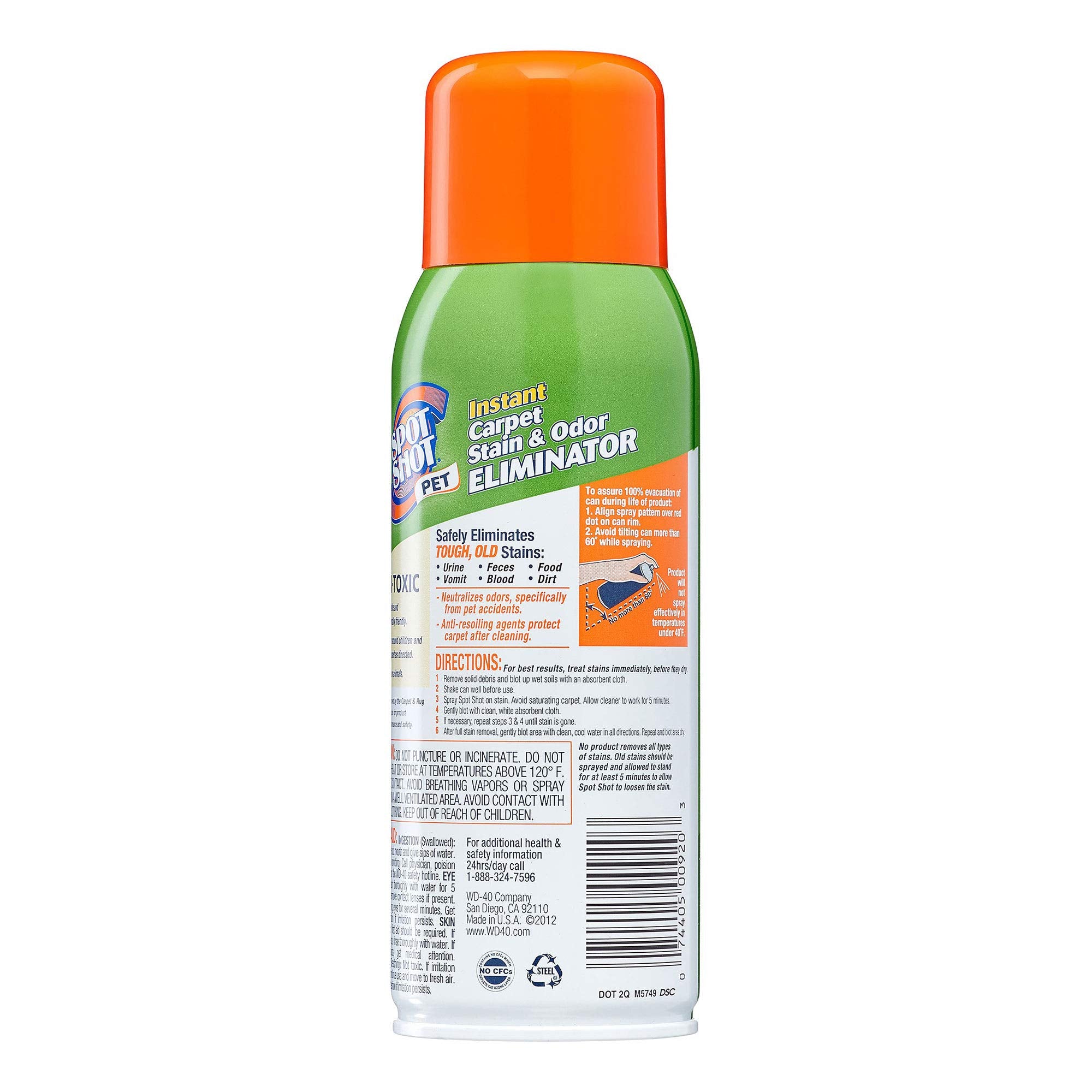 HFOTD Spot Shot Pet Instant Carpet Stain & Odor Eliminator Spray, 14 oz (Pack of 2)