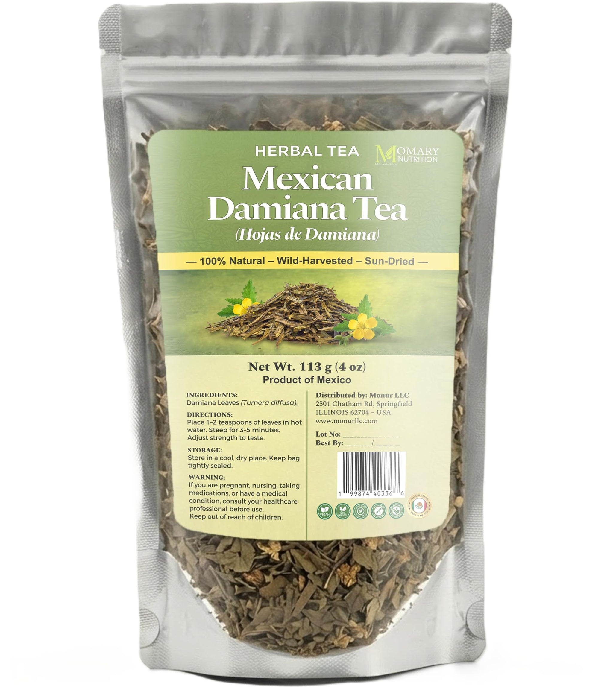 Mexican Damiana Tea - Hojas de Damiana (Turnera diffusa) - 100% Natural Herbal Tea | Wild-Harvested, Sun-Dried Premium Leaves | Authentic Mexican