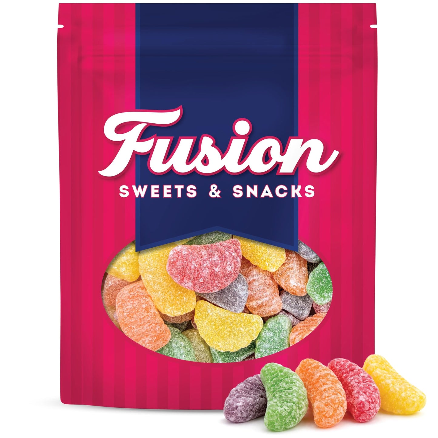 Assorted Fruit Slices Jelly Candy 2 Pound Bulk Bag of Old-Fashioned Sugar-Dusted Gum Drops, Jelly Fruit Mix, Nostalgic Soft Gems for Gifts & Bowls