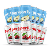 PERFY Caffeine Free Healthy Soda Classics Variety | Real Fruit Juice - Low Sugar Nootropic Drinks with L-Theanine + Turmeric or Ashwagandha | Calming