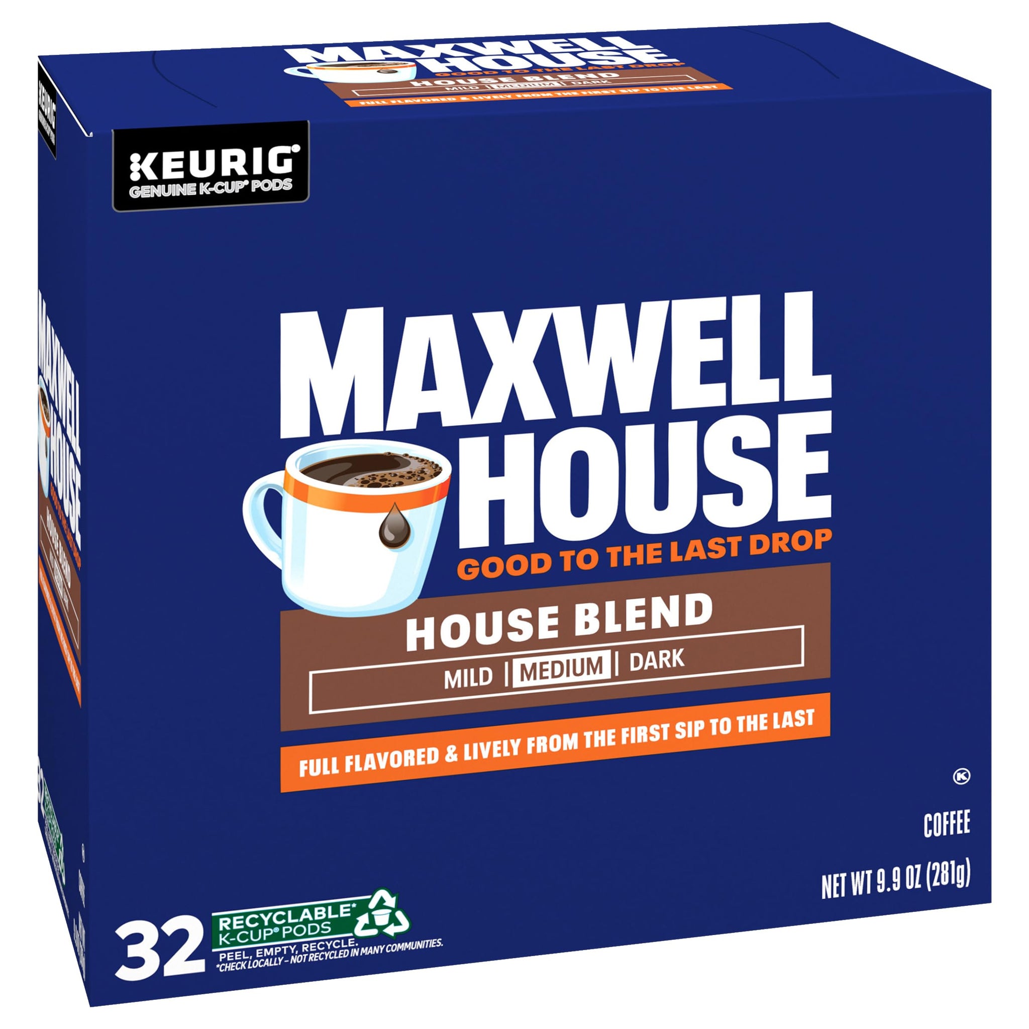 Maxwell House House Blend Medium Roast K-Cup® Coffee Pods (32 ct Box)