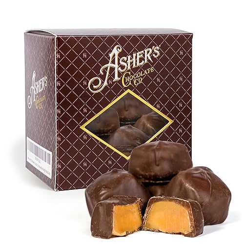 Asher's Chocolates Sugar Free Chocolate Caramels, Individually Wrapped, 10 Creamy Pieces of Caramel in Decorative Boxes, Diabetic Friendly, Gourmet