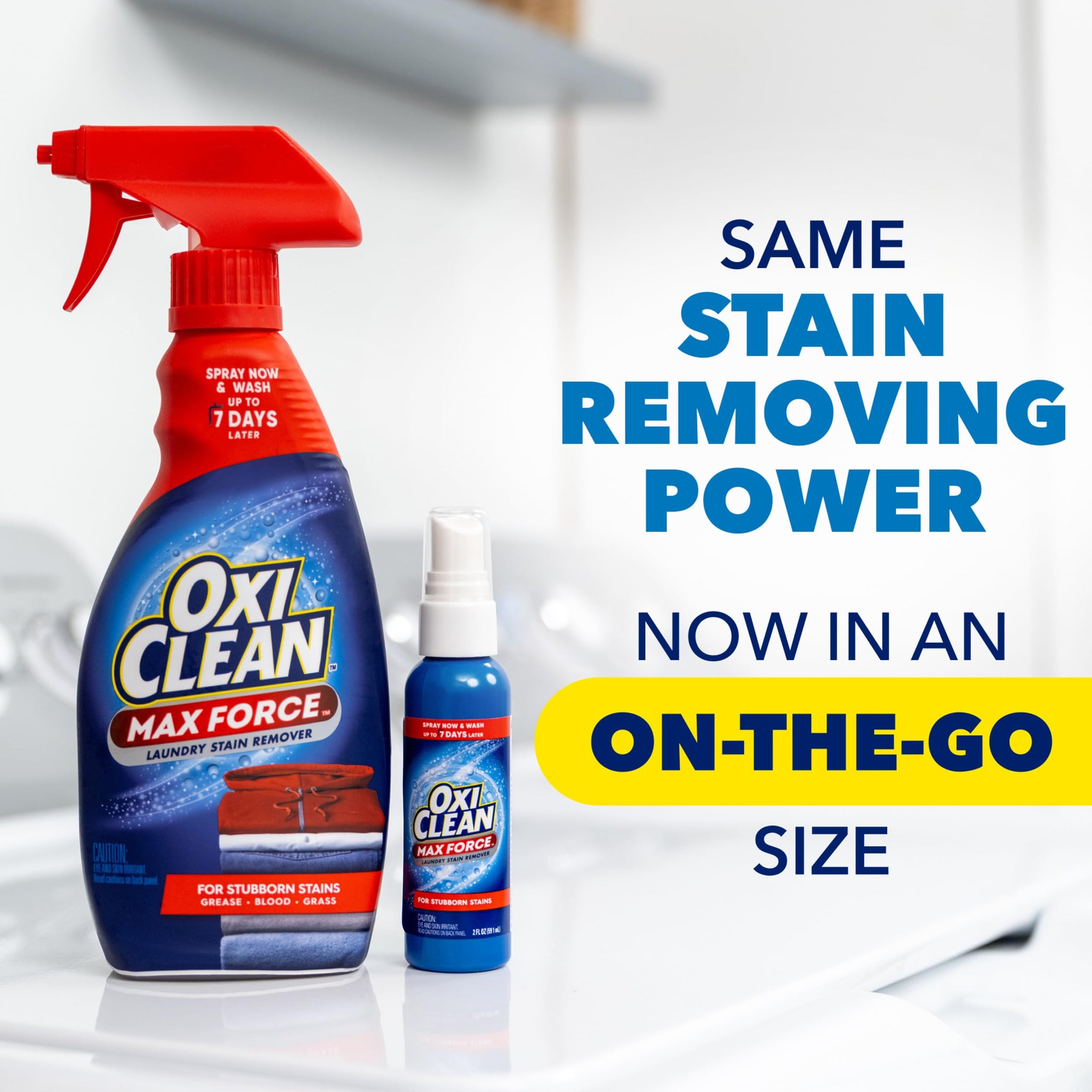 OxiClean Max Force Laundry Stain Remover Spray, Newborn & Baby Essentials, Travel & On-The-Go Stain Treater, 2 fl oz, 2PK