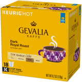 GEVALIA Dark Royal Roast Coffee, K-CUP Pods, 6.2 oz, 18 Count