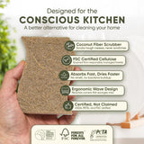 Plant-Based Kitchen Sponges (24 Pack) | USDA Biobased Certified | FSC & PETA Approved | Natural Cellulose & Coconut Scrubber Sponge | S-Shaped Design