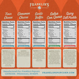 Franklin's Gourmet Popcorn Seasoning Powder Variety Pack in 5 Flavors - Made in USA - Dill, Garlic, Cheese & Cinnamon Popcorn Flavoring Seasoning Set
