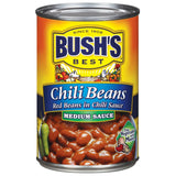 BUSH'S BEST Canned Chili Beans Red Beans in a Medium Chili Sauce, Source Of Plant Based Protein And Fiber, Low Fat, Gluten Free, 16 oz
