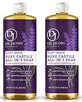 Dr. Jacobs Naturals Lavender Castile All-in-One Cleaner and Soap - Plant-Based Formula for House Cleaning Floors and Appliances - Gentle on Skin