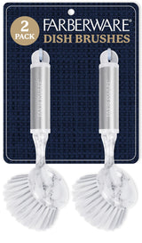 Farberware Dish Brush with Handle - 2 Pack Kitchen Scrub Brush for Dishes, Non-Scratch Dishwashing Brush Set with Firm Bristles for Pots, Pans