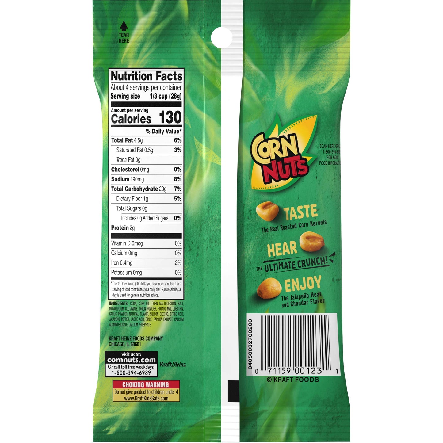 Corn Nuts Variety Pack 4oz Size (Pack of 5) 1 of Each - BBQ, Ranch, Chile Picante, Original and Jalapeno Cheddar