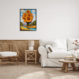 Stupell Industries Giant Sunflower Stalk Country Side Landscape Spiral Sky Framed Wall Art, Design by Thomas Fluharty