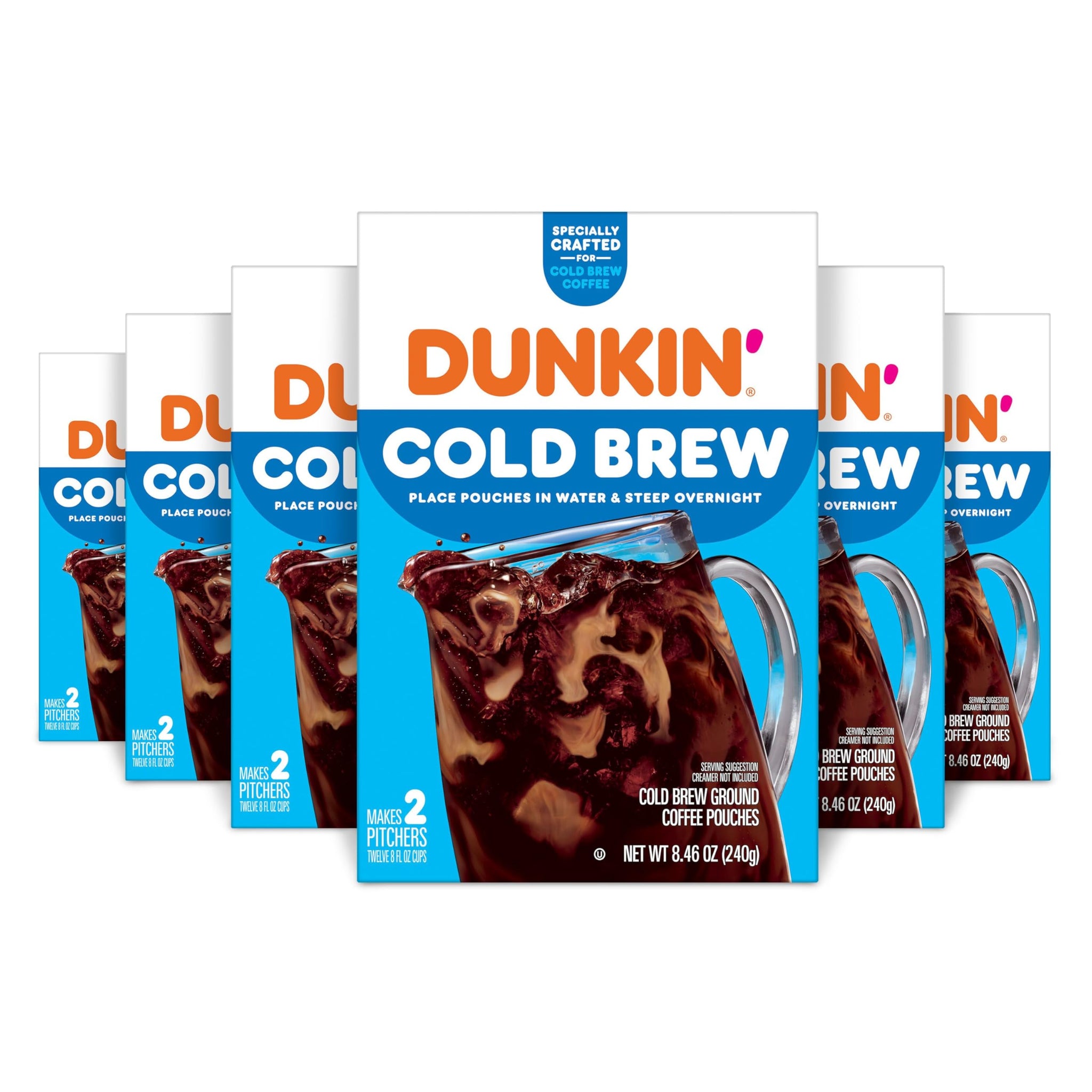 Dunkin’ Cold Brew Ground Coffee Pouches, 8.46 oz. Box, 6 Count