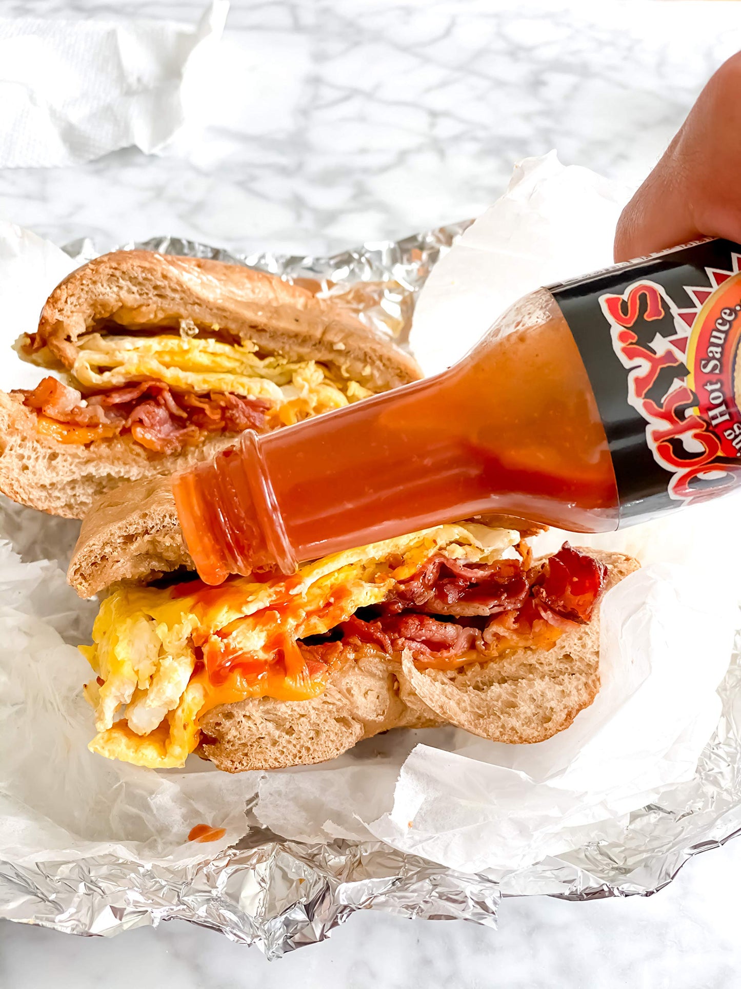 Rocky's Bacon Hot Sauce - Gourmet Red Chili Sauce with Perfectly Balanced Heat - Great Hot Sauce Gift and Wing Sauce - 5 oz