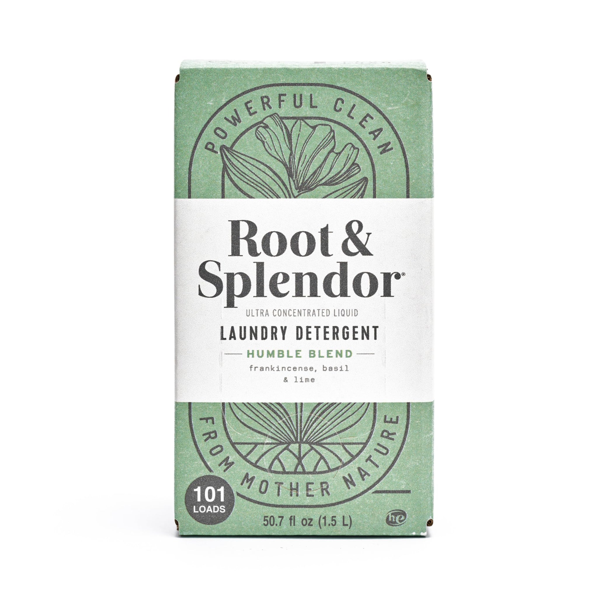 Root & Splendor Ultra Concentrated Non Toxic Laundry Detergent Liquid - Plant Based & Eco Friendly Enzymatic Laundry Soap, Humble Scent, 1.5 Liter