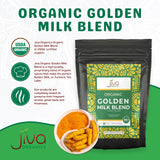 Jiva Organics Turmeric Tea Latte - Golden Milk Powder 7 Ounce (200g) - Ashwagandha, Cardamom, Ginger, Black Pepper & More