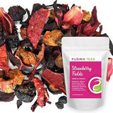 Strawberry Fields Hibiscus Herbal Fruit Tea - Caffeine Free Loose Leaf Bulk Berries Herbs and Fruit - 1 Pound (16 Oz) Pouch