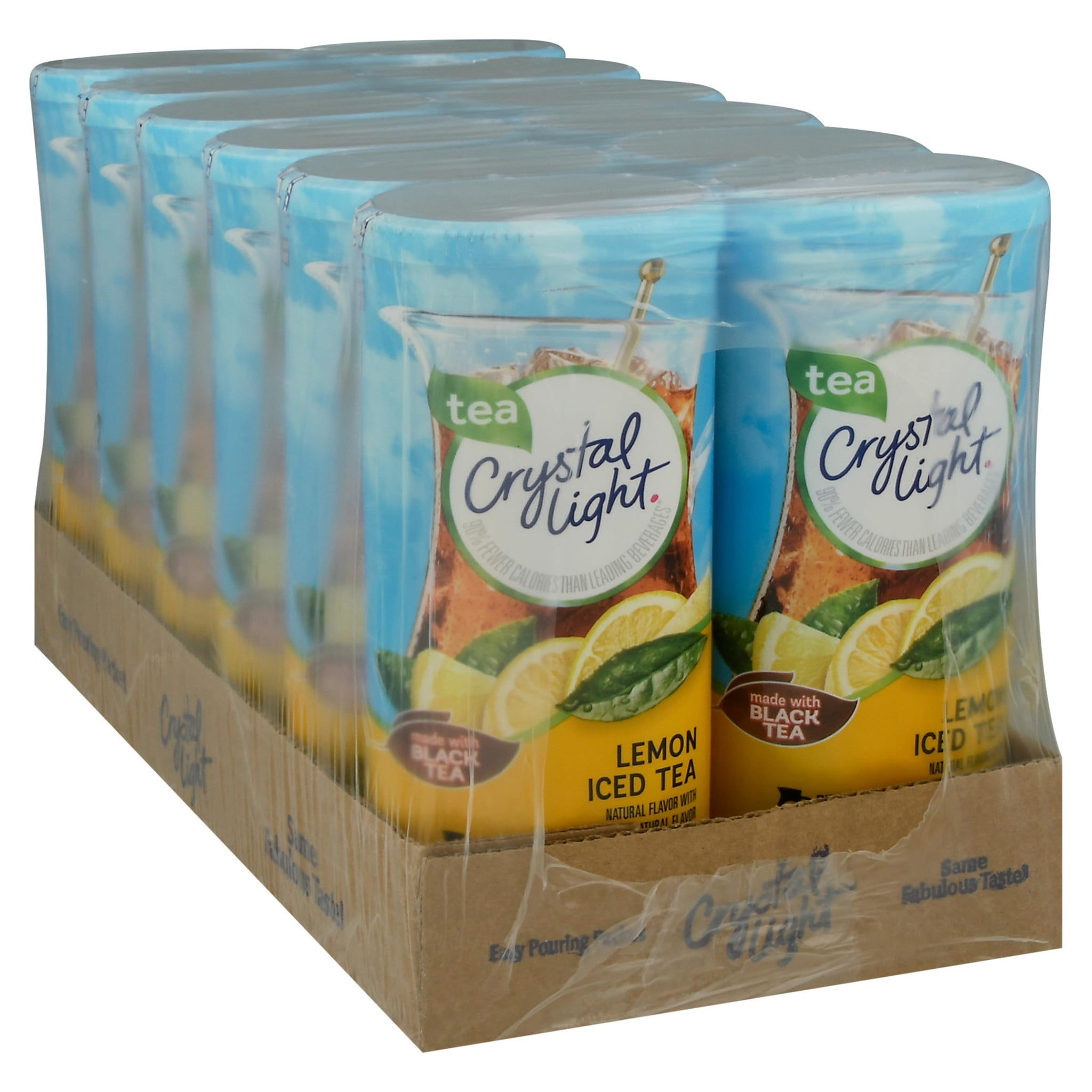 Crystal Light Sugar-Free Lemon Iced Tea Naturally Flavored Powdered Drink Mix, 6 Count (Pack of 12)